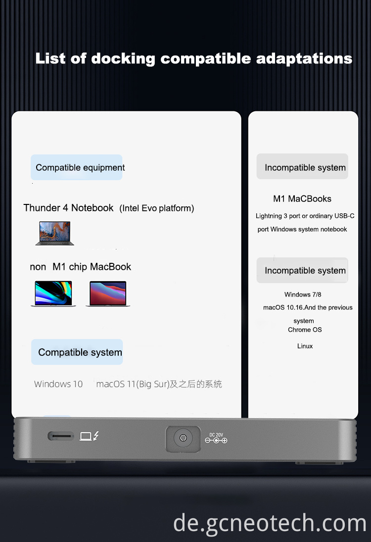 Thunderbolt 4 Dock USB C Dockingstation Thunderbolt 4 Dock USB C Docking Station